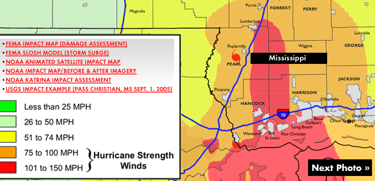 Hurricane Katrina Maps and Statistics