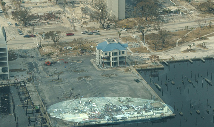 Destroyed McElroy's Harbor House Restaurant in Biloxi