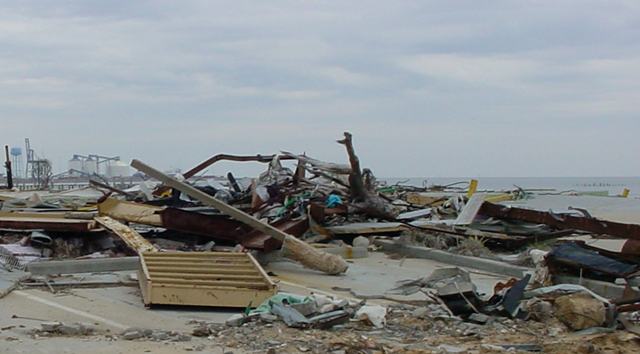 Remains of a Business Near the Beach in Gulfport, Mississippi