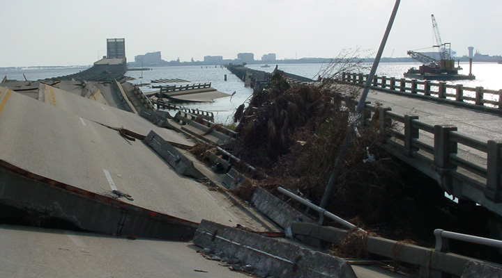 Wrecked Biloxi-Ocean Springs Bridge