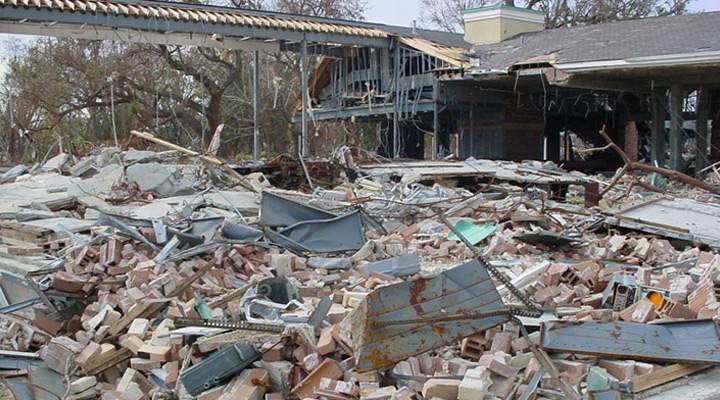 Biloxi Maritime and Seafood Museum in Ruins