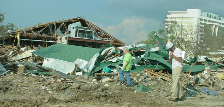 Wreckage on The Point in Biloxi