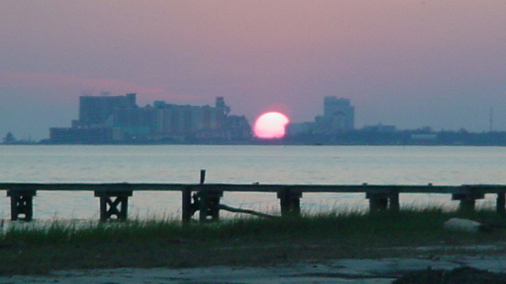 Sunset Over Biloxi from Ocean Springs East Beach