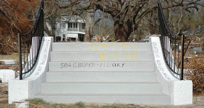 Steps to Obliterated Home in Bay St. Louis, Mississippi
