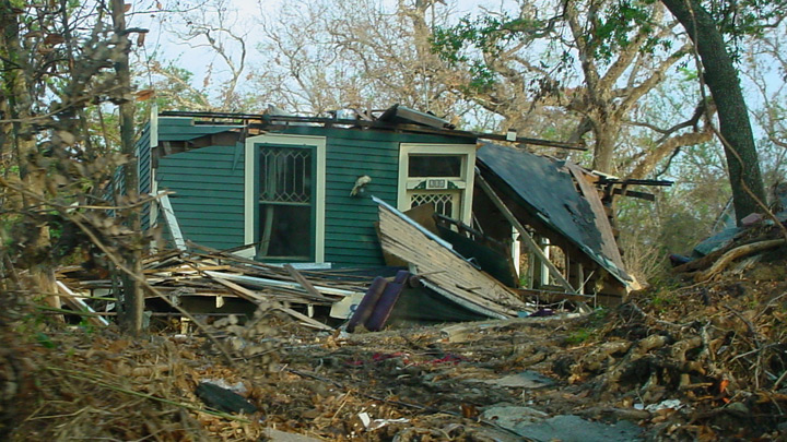 A Destroyed Home on Washington Avenue in Ocean Springs, Mississippi