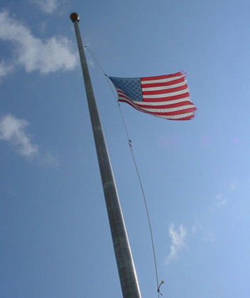 American Flag at Maritime and Seafood Museum in Biloxi After Katrina