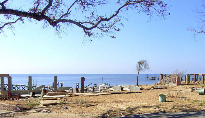 Destroyed Homes in Gautier, Mississippi After Katrina