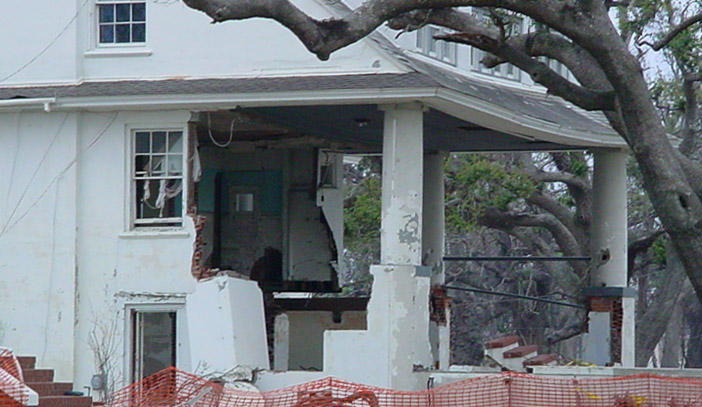 A Wrecked Home off the Beach in Biloxi, Mississippi