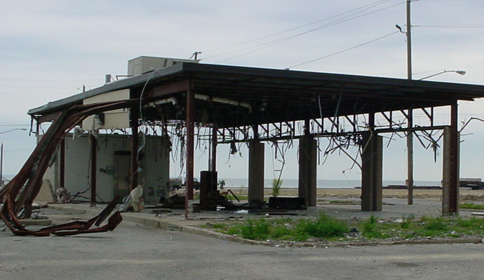 Destroyed Bank Building in Long Beach, Mississippi