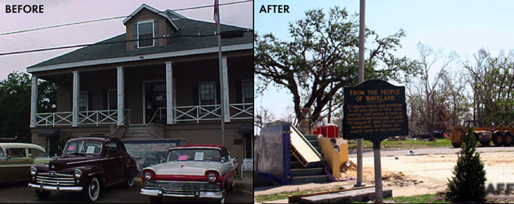 Before and After Waveland City Hall